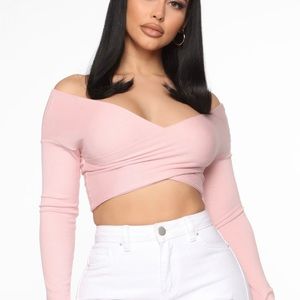 Baby pink crop top